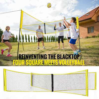Volleyball net Four overlapping Sandy beach Volleyball net Cross border Source of goods Volleyball net