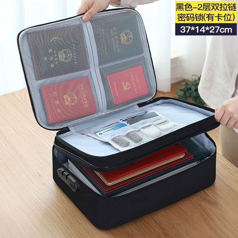 GENA Capacious Organizer Bag with Universal Card Holder for Documents - Multi-Layer Lockable Options