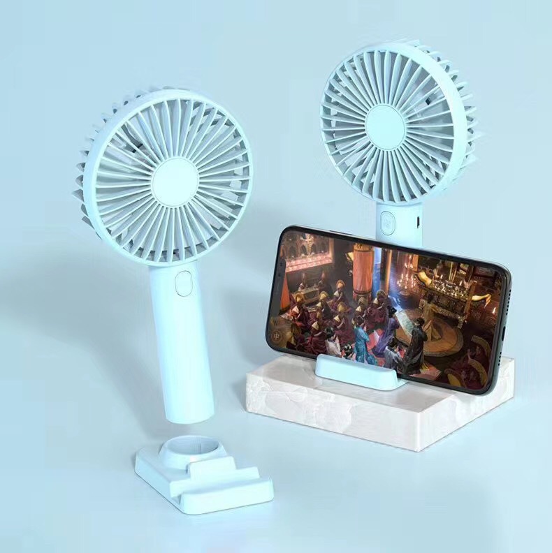 Small handheld rechargeable table cartoon air fan for students 4
