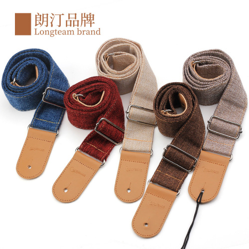 Featured cotton and linen guitar tail strap, folk acoustic guitar, electric guitar cross-body shoulder strap, musical instrument accessories