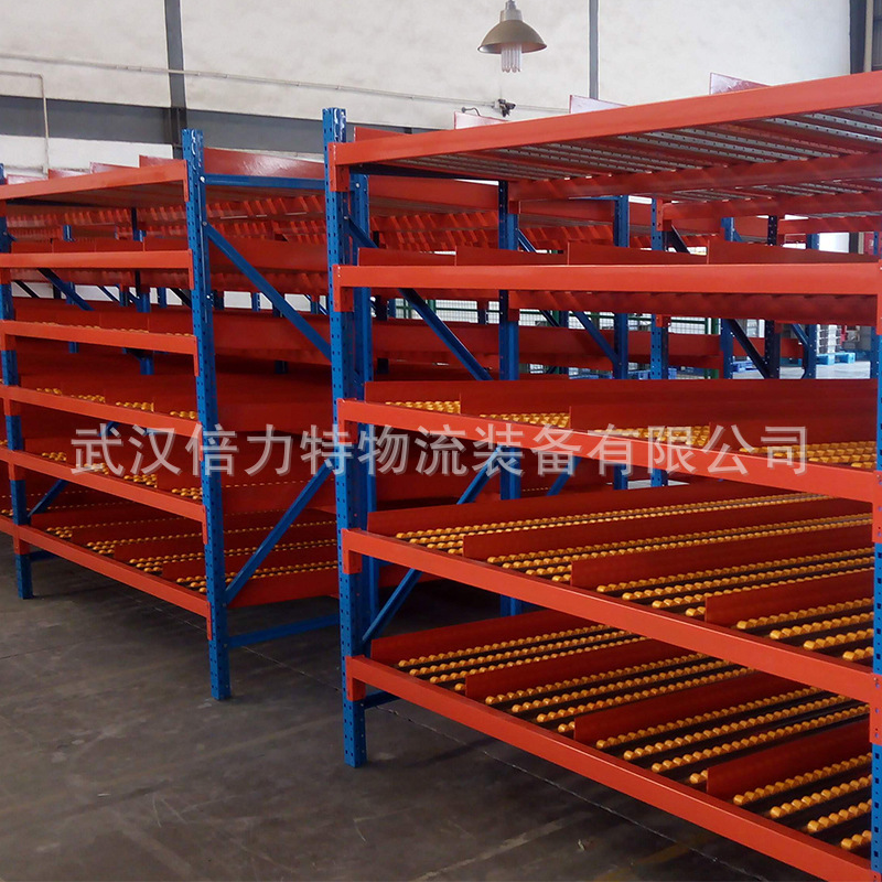 武汉厂家车间滑动置物架流利式货架流利条滚轮运输大中型仓库货架