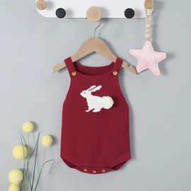 ins2020新款夏季卡通立体兔子婴童宝宝连体衣哈衣亚马逊热卖