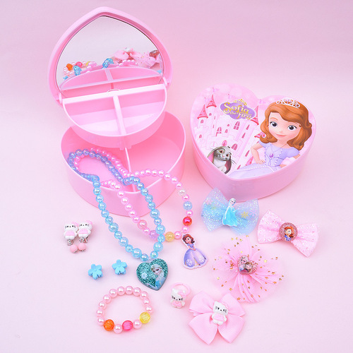Children's Necklace Set Wholesale Frozen Elsa Princess Girls Accessories Bracelet Ring Tiara Combination Jewelry