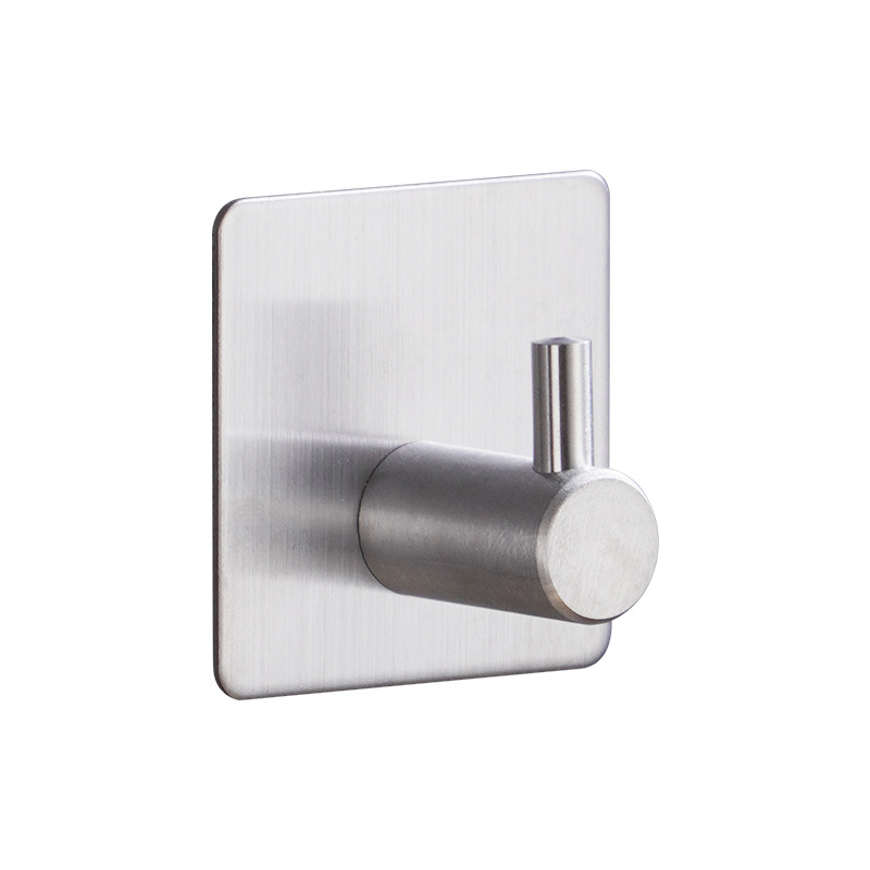 Gancho sin perforaciones fuerte adhesivo de acero inoxidable cocina baño soporte de carga colgante de pared gancho de metal detrás de la puerta