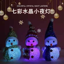 发光圣诞雪人儿童玩具摆件礼物LED粒子七彩闪光创意小礼品批发
