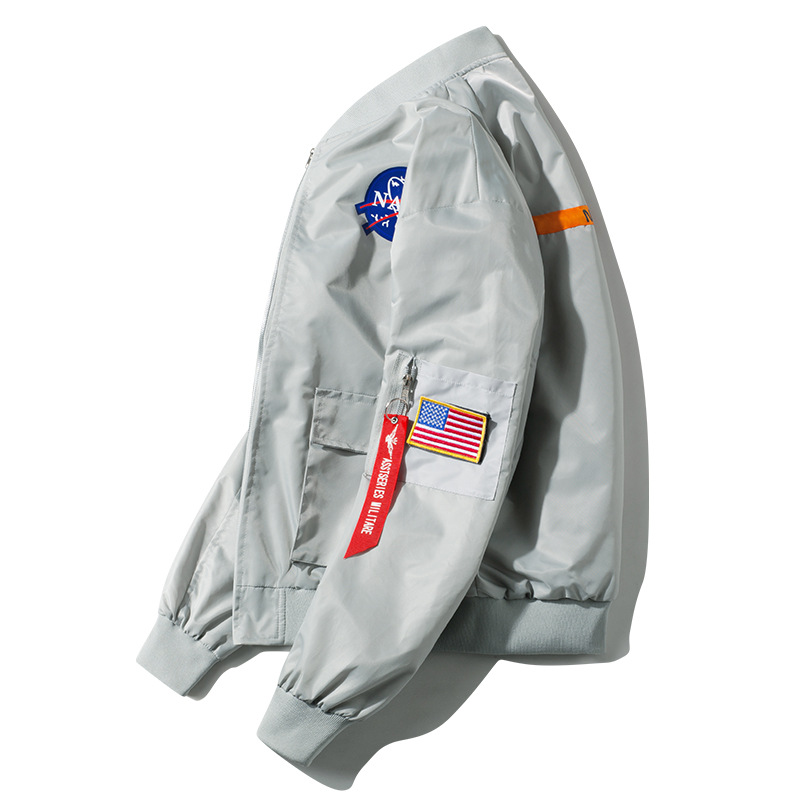 Chaqueta de trabajo de moda para hombre, estilo MA1, cuello de piloto, versátil, para primavera y otoño, uniforme de béisbol de marca de moda
