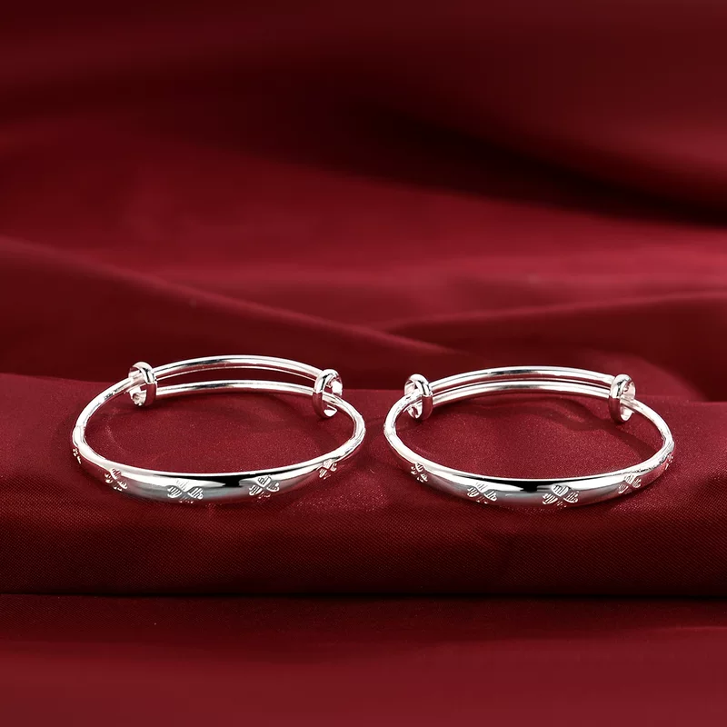 Children's silver bracelet, longevity lock, Birthday gift
