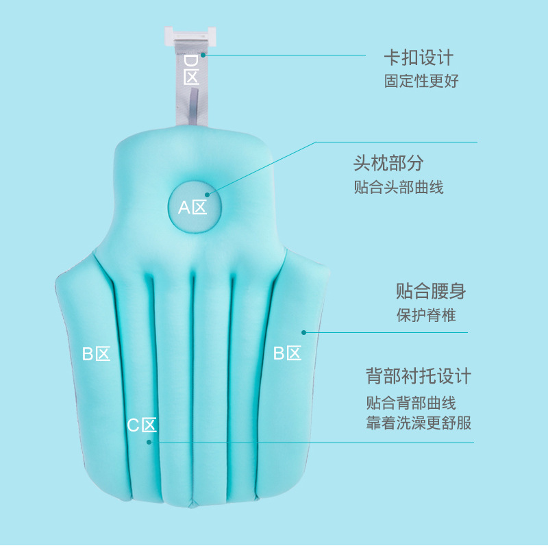 Adultos alfombra de baño plegable Cubo de baño cojín bañera hogar cojín bañera respaldo adulto puede sentarse baño artefacto