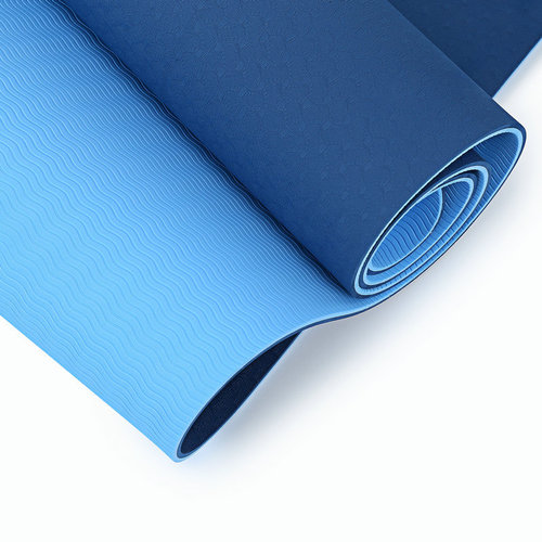 Overstock Non-defective TPE Single or Double Color Yoga Mat with Position Lines 6mm Thick Exercise Fitness Mat Non-slip