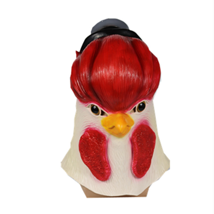 Polla máscara tocado TikTok Live Funny props de Halloween dibujos animados látex Amazon Venta caliente