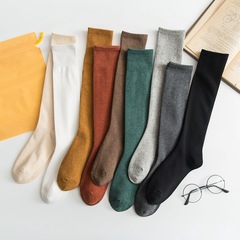 Socks for Girls: Knee-high Leg Socks and Knee-length Plain Cotton Socks for Teenage Girls, College Style, Spring and Summer Medium and Long Length, Factory Wholesale and Distribution