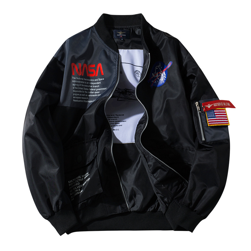 Chaqueta de piloto MA1 para hombre, estilo militar, unisex, para trabajo transfronterizo, estilo fuerza aérea, estilo béisbol NASA, versión europea image 8