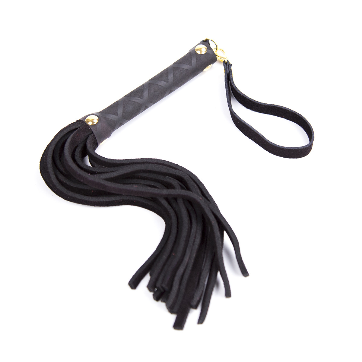 Tienda de la fábrica sexy de cuero negro látigo flojo látigo de piel de vaca sexy aleteo etapa accesorios juguetes de encuadernación suministro de la venta caliente