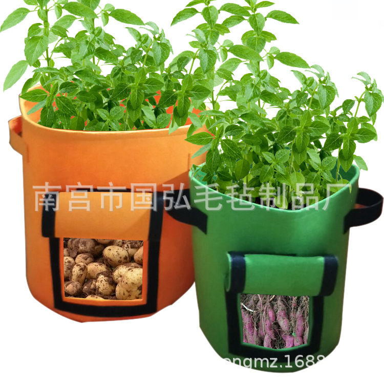 亚马逊专供土豆种植袋马铃薯种植袋毛毡批发毛毡美植袋蔬菜种植袋
