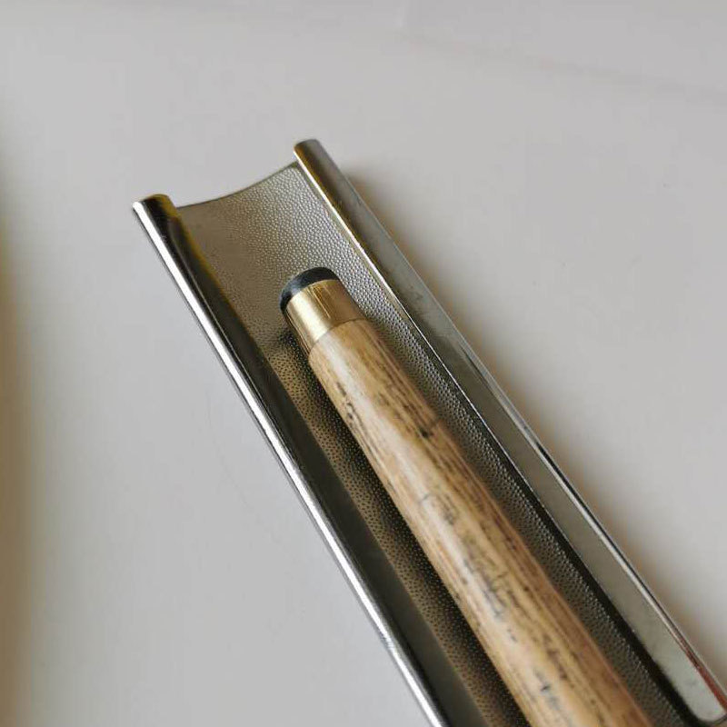 Billar suministros accesorios de acero inoxidable cabeza de cuero de metal esmerilado Dispositivo de reparación de cabeza de varilla Dispositivo de reparación de cabeza de cuero