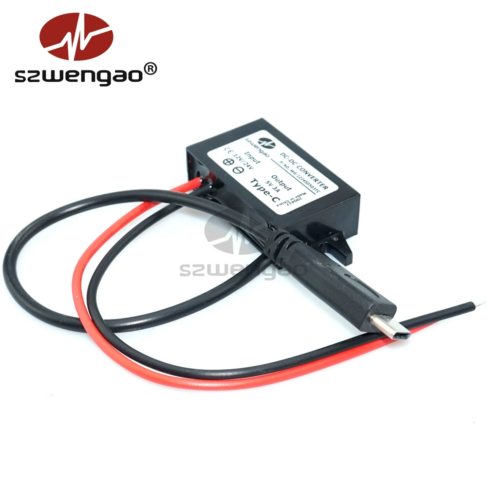 12V 24V down 5V 3A автомобильное интеллектуальное зарядное устройство USB Type-C 15W понижающий преобразователь модуля питания