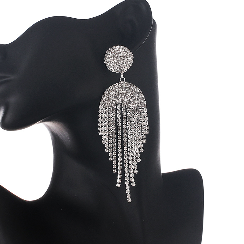 long fashionable earrings with tassels