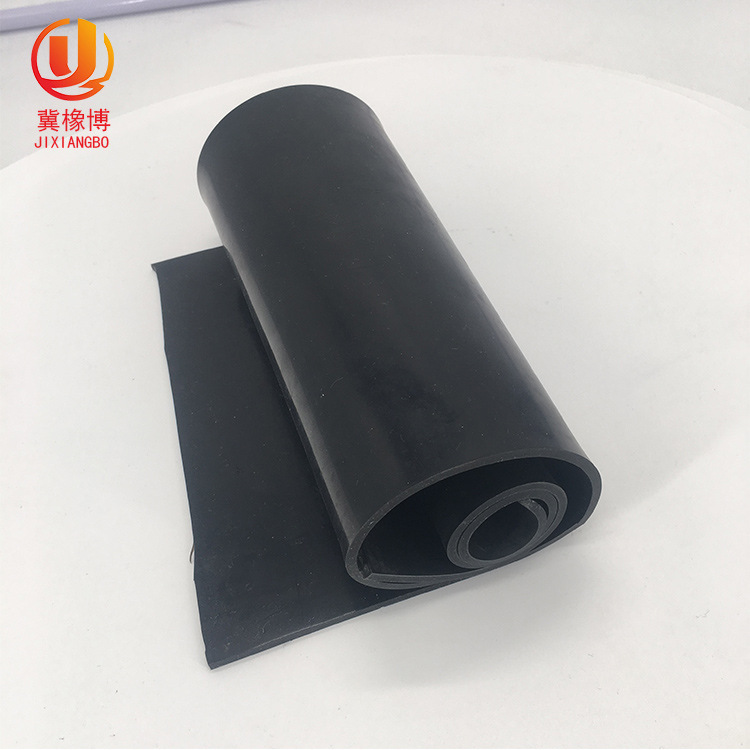 橡博牌黑色PVC光面软胶板耐磨耐酸碱PVC胶垫一面光一面亚光塑料板