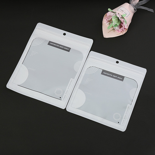 High quality solid color simple printed hanging hole plastic self-adhesive sealing bag Universal composite plastic packaging bag wholesale