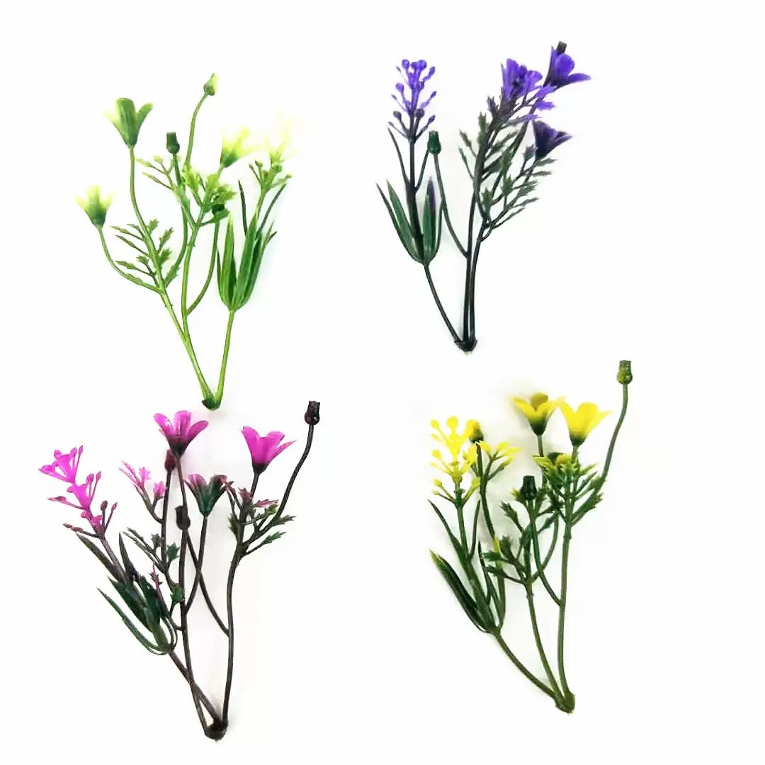 8厘米盆景盆栽装饰插花小草 仿真花材料配件绿植塑料仿真水草批发