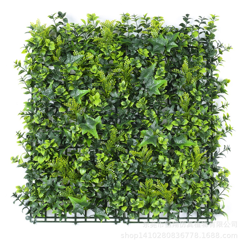 Simulación de protección solar al aire libre, pared de plantas anti-UV, pared de plantas verde resistente a las llamas artificial, pared de plantas de cerco de simulación de césped de plástico