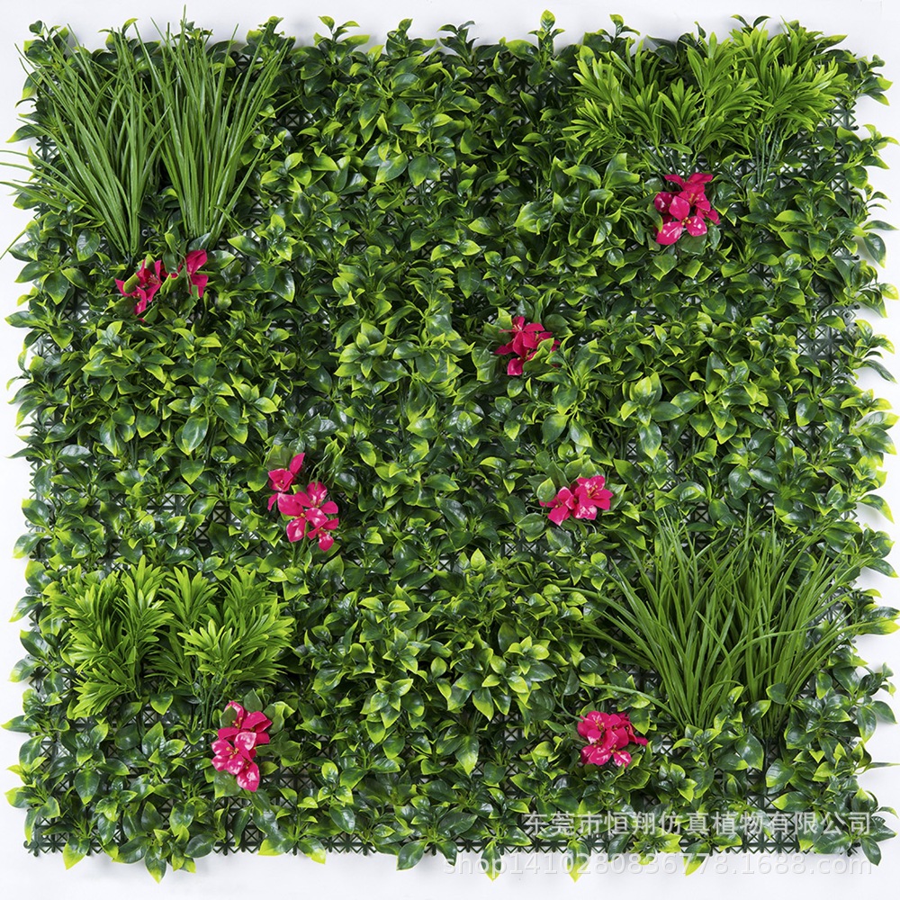 Simulación de protección solar al aire libre, pared de plantas anti-UV, pared de plantas verde resistente a las llamas artificial, pared de plantas de cerco de simulación de césped de plástico