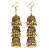 Fashionable retro small bell with tassels, multilayer ethnic earrings, European style, ethnic style