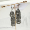 Fashionable retro small bell with tassels, multilayer ethnic earrings, European style, ethnic style