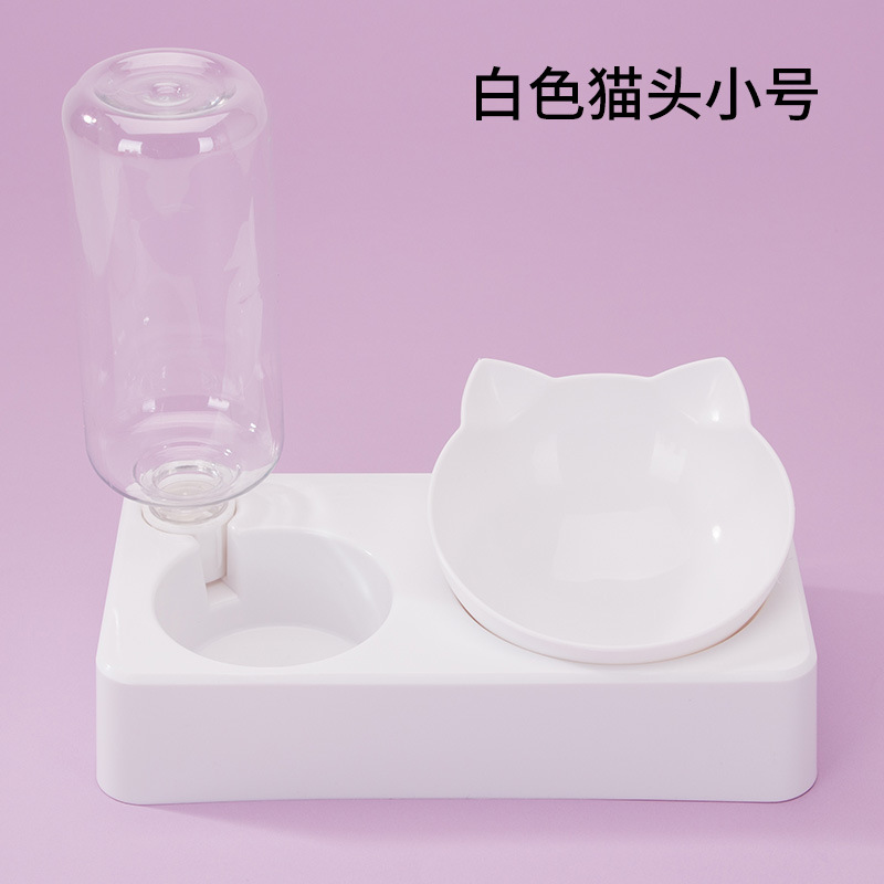 순백색 고양이 머리 그릇 스몰 사이즈