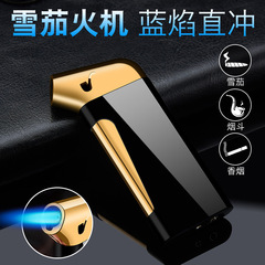 Inflatable blue flame direct lighter spray gun welding gun mini cigarette lighter cigar barbecue steak metal windproof creative
