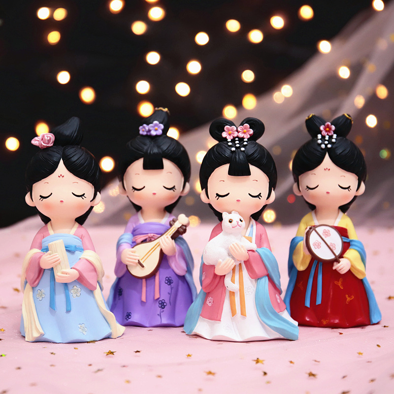 Ornaments Characters Palace Style Doll Girls Butterfly Love Flowers Tang Xiaomei Room Decorations Desktop Creative Gift