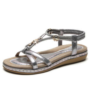 2024 Summer New Fashion Rhinestone Flat Bottom Amazon Cross-Border Popular Sandal Bohemian Sandals for Women