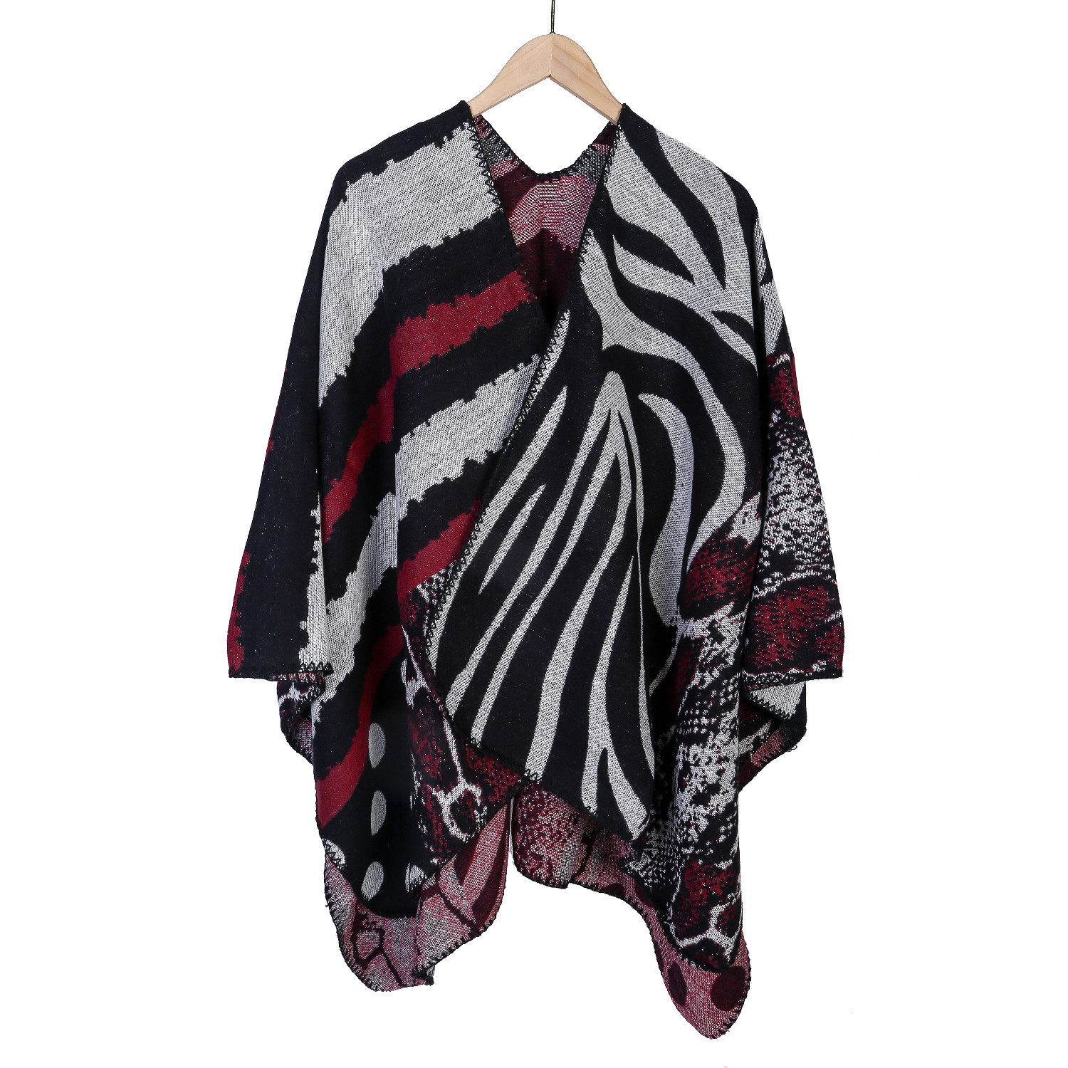 2024 new outerwear autumn winter street fashion versatile irregular stripe pattern i mitation cashmere shawl_voghion.com