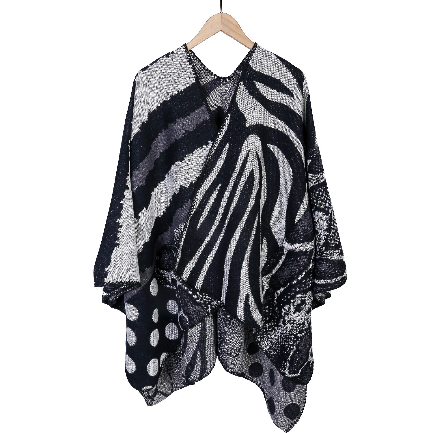 2024 new outerwear autumn winter street fashion versatile irregular stripe pattern i mitation cashmere shawl_voghion.com
