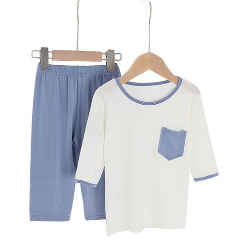 Summer Children Air Conditioner Clothes, Unisex Children Home Clothes, Seven-Finger Children Pajamas, Home Children Set