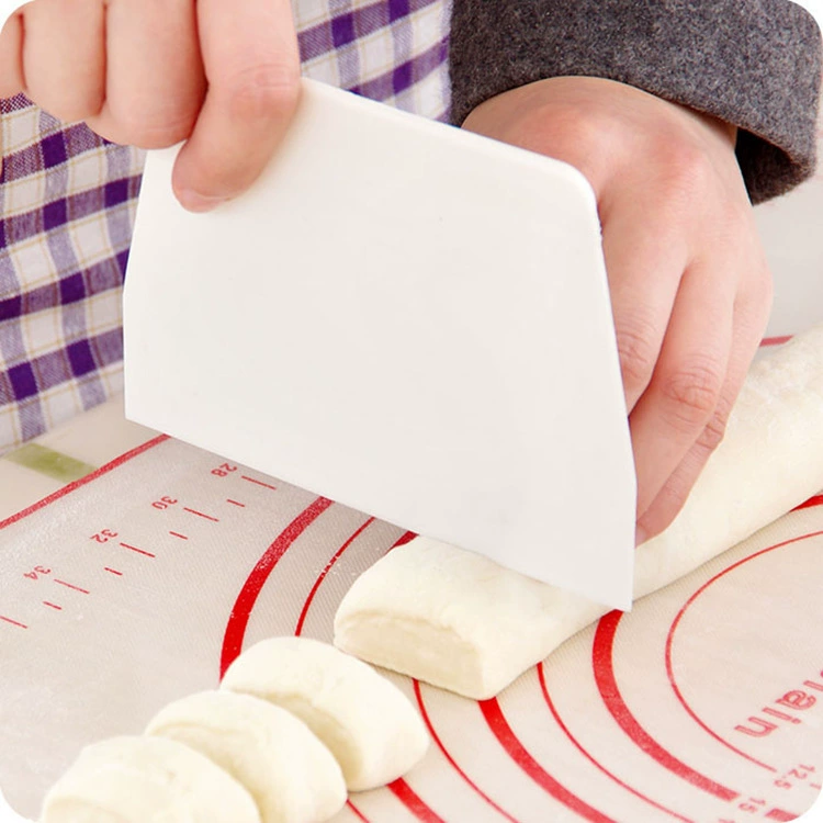 Plastic Dough Scraper (Trapezoidal), Cake Cutting Surface & Oil Scraper, Small and Large