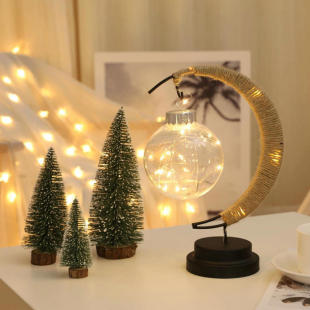 Christmas Lights Holiday Lights Led Hemp Rope Moon Shape Lights Living Room Bedroom Decorative Table Lights Soft Light Atmosphere Decorative Lights