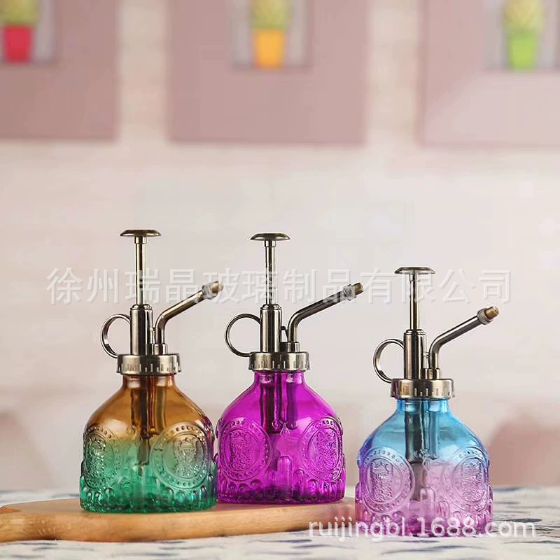 Стеклянная лейка с красочными полосками, креативная стеклянная лейка Zakka, стеклянная лейка в стиле ретро, садовый гаджет