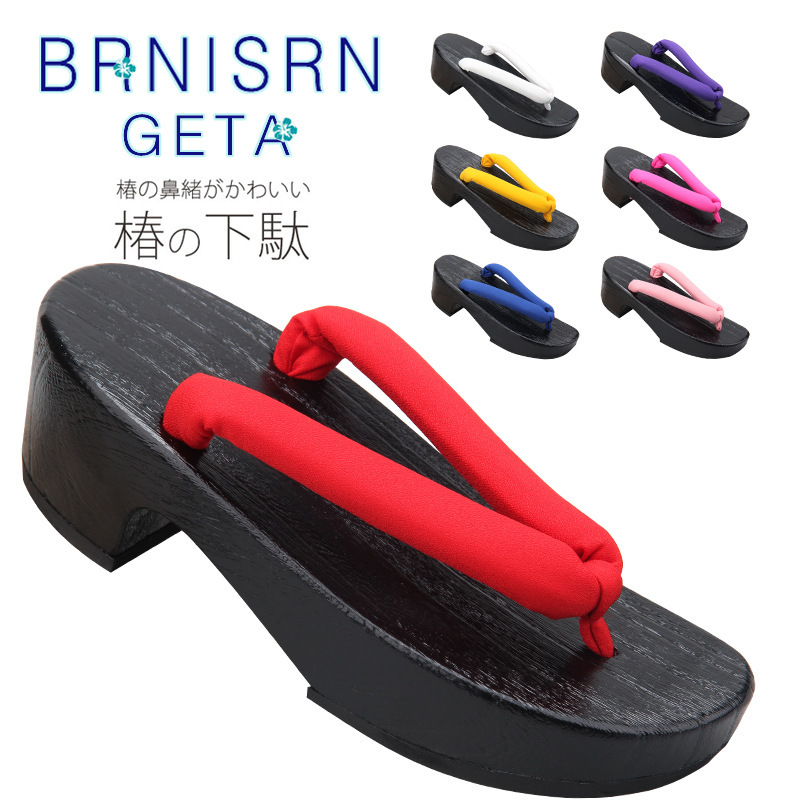 Craft Plain Color High-Heeled Crescent Clog Summer Wear Heel Height 5.5cm Thick Bottom Flip-Flops for Women