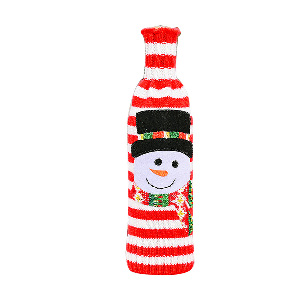 Home & Garden Haube New Christmas Decorations Striped Knitted Wine Bottle Set Cartoon Old Man Wine Bottle Bag Wine Champagne Dress Up_voghion.com
