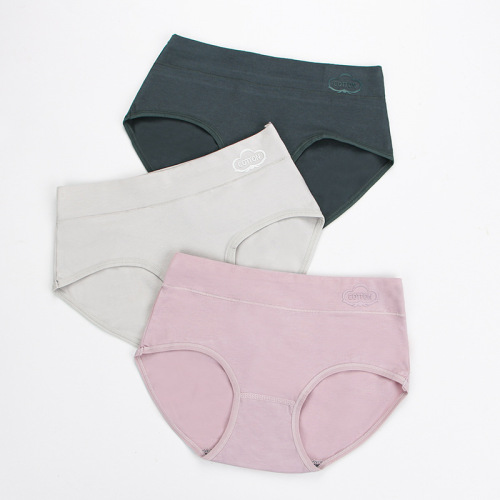 Graphene antibacterial cotton underwear, mid-rise printed briefs, women's mid-rise antibacterial underwear, manufacturer wholesale