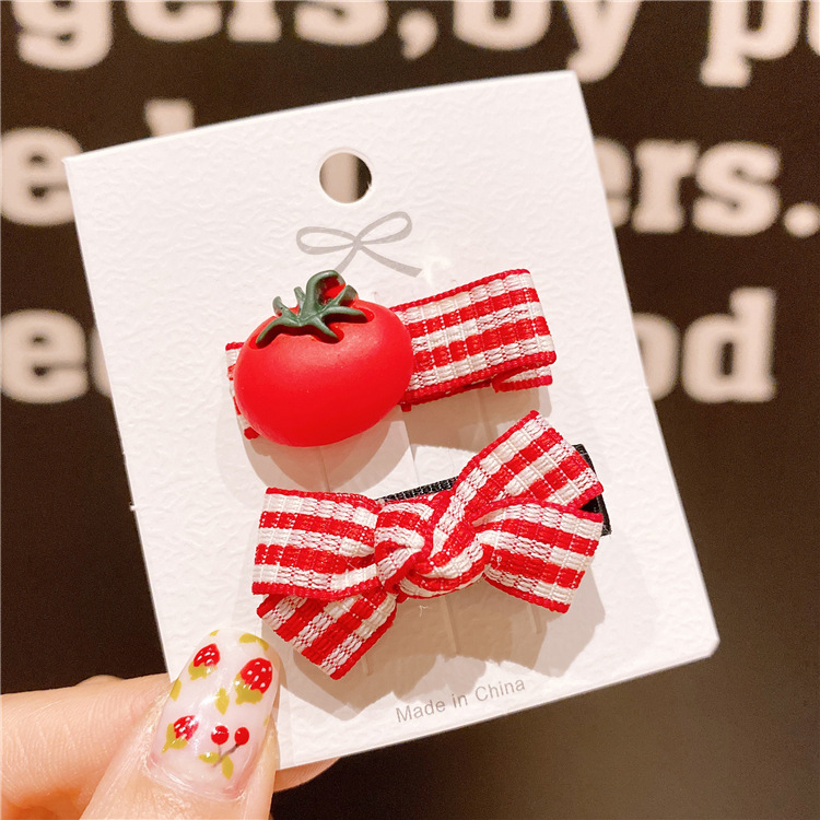 Nuevos accesorios para el cabello del bebé Bangs clip de horquilla para niñas clip de tocado a cuadros arco cartón traje horquilla para niños