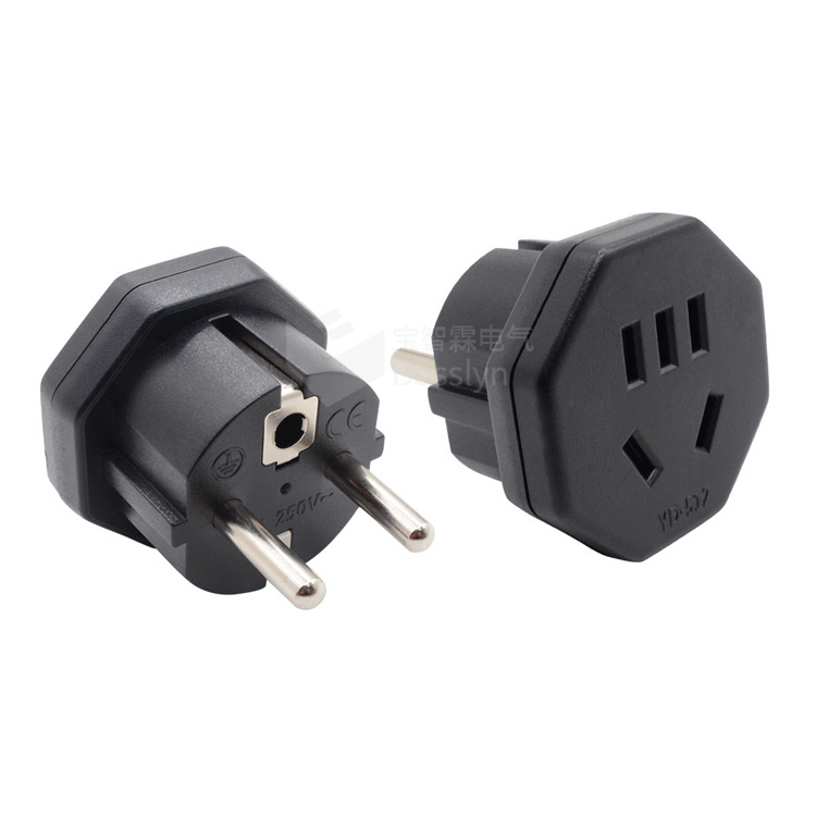 厂家批发中规转欧规转换插头 国标转欧标德标法标转接头YD-512