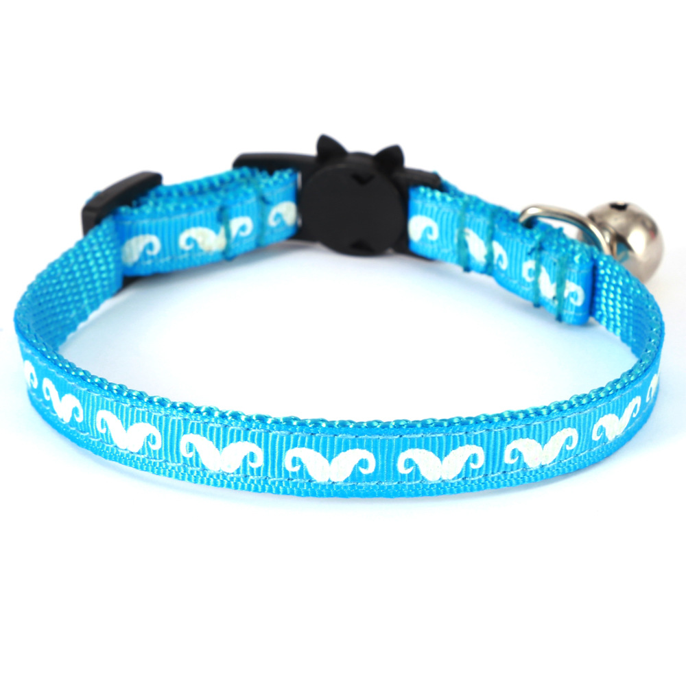 Transfronterizo nuevo gato campana gato garra barba collar de mascota hebilla de seguridad ajustable collar de gato de luz nocturna