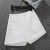 Shiffon suit, shorts, summer fitted trousers, high waist, Korean style, A-line, loose fit