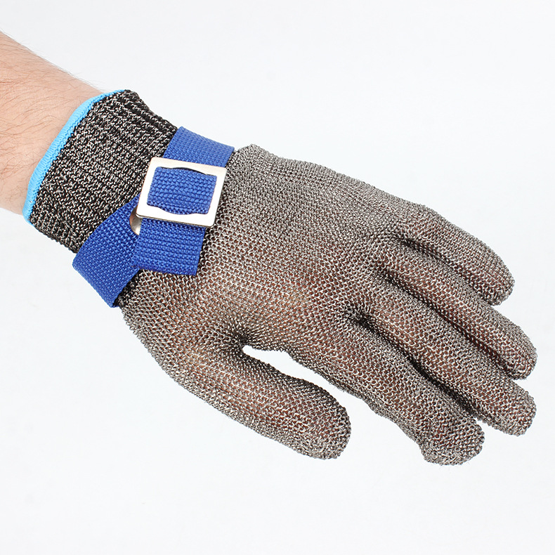 Guantes resistentes a cortes para cortar, matar y manipular pescado, nivel 5 de resistencia a cortes, protección para manos resistente al desgaste, guantes de alambre de acero inoxidable.