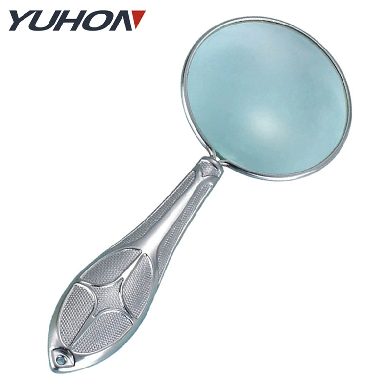 5x Портативный HD Стеклянный Объектив Европейский Все Металл Серебряная Лупа Рекламный Подарок