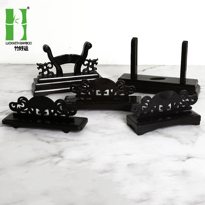 Desmontaje ventilador base ventilador marco Ebony universal femenino ventilador masculino soporte ventilador soporte productos de bambú artesanía al por mayor