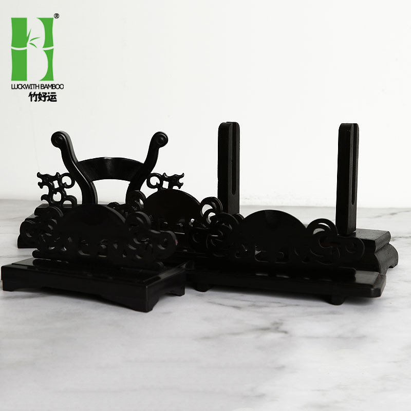 Desmontaje ventilador base ventilador marco Ebony universal femenino ventilador masculino soporte ventilador soporte productos de bambú artesanía al por mayor