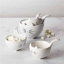 White Ceramic Cat Measuring Cups؈Ӱɫ؈մ